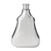 Artistic 6Oz Metal Liquor Bottle Drinkware For Camping-Silver