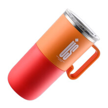 600ML roestvrijstalen koffiemok met deksel-Mandarijn rood