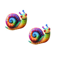 2Pcs Colorful Iron Animal Wall Art For Yard Fence Decors And-4