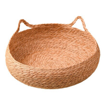 Portable Grass Woven Cats Nest Elegant Handmade Cats Houses-M