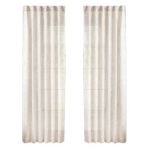 2 Piece Faux Linen Window Drapes Back Tab-Light coffee W127 214