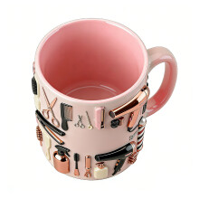 Mooie roze haarstylisten-themamokken 15oz Ergonomische-15oz