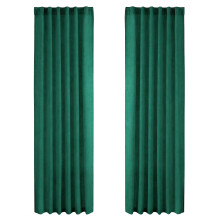 Pack of 2 Semi Sheer Curtains Back Tab-dark green W127 214
