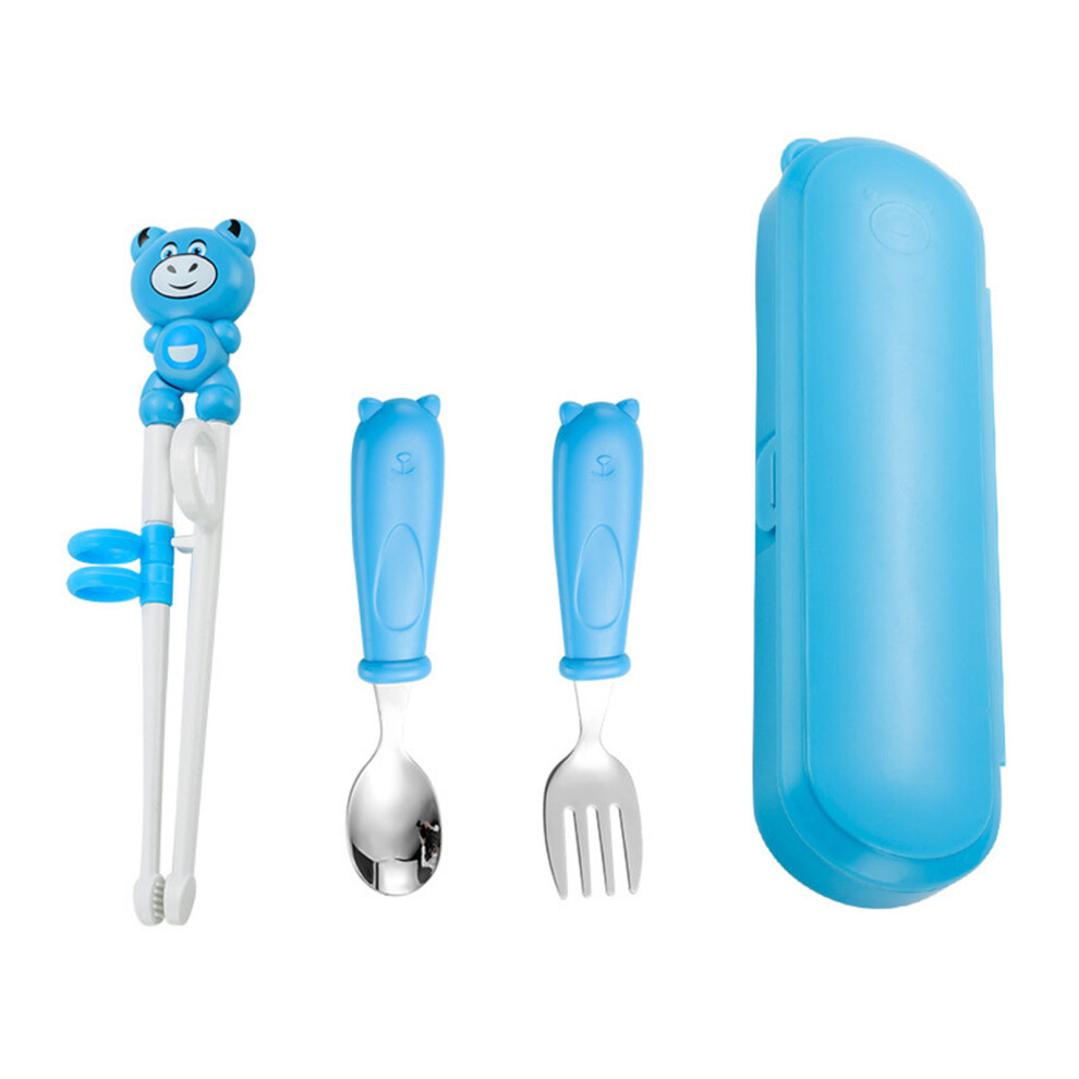 Fun Cartoon Training Chopsticks With Spoon Fork For Kids-4