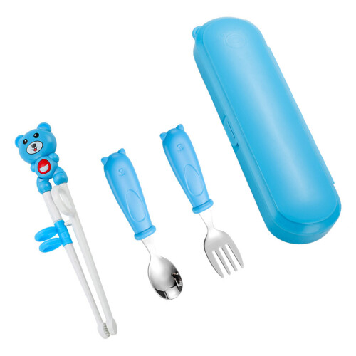 Fun Cartoon Animal Training Chopsticks Spoon Fork For Kids-2