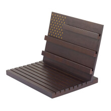 Tiered Wooden Rack System With Deep Grooves To Firmly Hold-HT