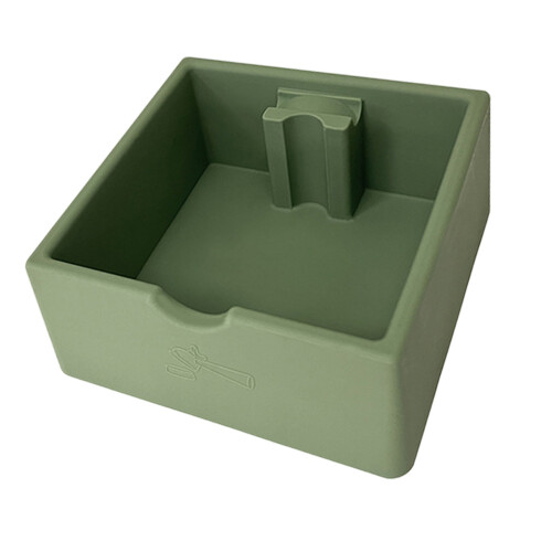 Elastomer Coffee Grounds Container And Storage For Brewing-Gray