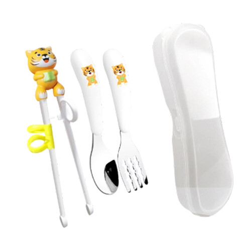 Kids Training Chopsticks Set With Storage Box Fun Animal-4
