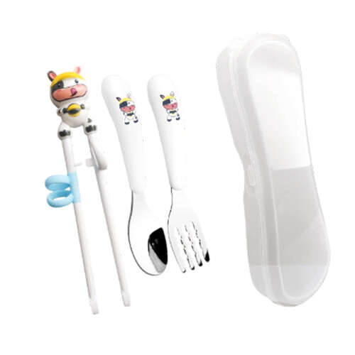Abs Plastic Children Chopsticks With Storage Container Great-6