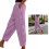 Trendy Elastic Waistband Pants Side Button Pockets-p L 4
