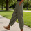 Trendy Elastic Waistband Pants Side Button Pockets-p L 7
