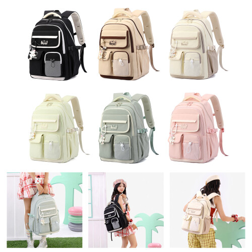 Travel Friendly Backpack Practical Book Bag For-mint green 2