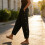 Classical Women's Pants Loose Fit Design Side Button-Black M 6