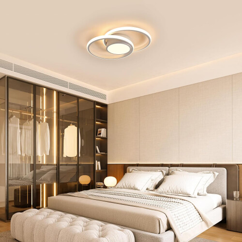 Goeco Modern LED Ceiling Light, 40W, Dimmable, Round Acrylic Ceiling Light 2