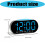 Moderner LED-Digitalwecker am Bett-Schwarze Schale, blaues Lig 4