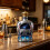 Commemorative American 250th Glass-blue bottle two piec 4