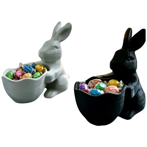 Easters Bunnies Candy Dish,Easters Serving Dish Bunnies-Grey 2