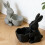 Easters Bunnies Candy Dish,Easters Serving Dish Bunnies-Grey 7