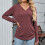 Damen-Langarmshirt mit V-Ausschnitt, lässiges-Schwarz M 3
