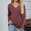Damen-Langarmshirt mit V-Ausschnitt, lässiges-Schwarz M 5
