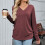 Damen-Langarmshirt mit V-Ausschnitt, lässiges-Schwarz M 7