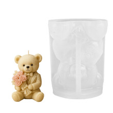 Moule à bougie en forme d'ours en ballon en Silicone, pour-GJ432