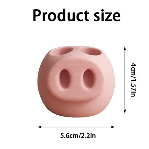 Pink 3D Printed Toothbrush Holder Pig Snout Accessory for 1