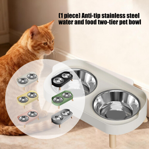 Elevated Dog Bowls For Improved Digestion And Postures In-White 2