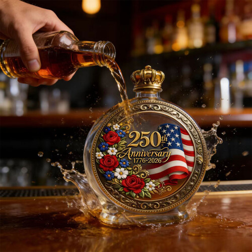 Scratch Resistant American Flag Whiskeys Bottle Liquor Container 1