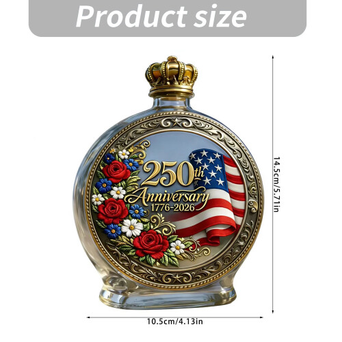 Scratch Resistant American Flag Whiskeys Bottle Liquor Container 2