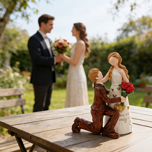 Proposal Lover Couple Statue Resin Craft Decorative Gift For 1