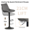 (2pcs, GREY) Set of 2 Bar Stools Velvet Breakfast Stool Chairs 6
