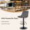 (2pcs, GREY) Set of 2 Bar Stools Velvet Breakfast Stool Chairs 9
