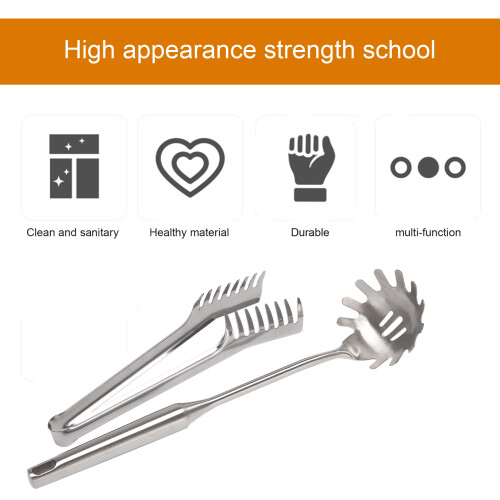 2 Pieces Stainless Steel Spaghetti Server Set, Stainless Steel Spaghetti Pasta Tong, Pasta Spoon Server Fork 2