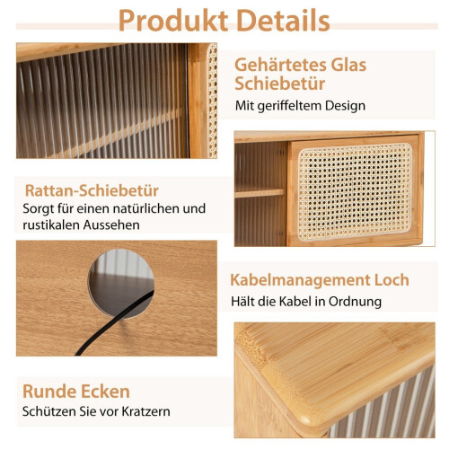 Móvel de TV Suporte de TV moderno para televisores de até 55 polegadas 120,5 x 31 x 45,5 cm natural 2