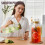 Square Glass Pitcher With Lid And Handle For Hot And Cold-2.0L 3
