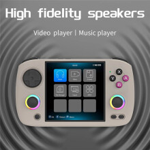 Console de Jeu Portable Rétro RG CubeXX Écran IPS 3,95 Pouces Système Linux 64 Bits avec Joystick RVB Prise en Charge 32G Gris