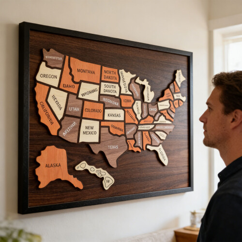 Creative National districts Wooden Panel For Wall Display And 1