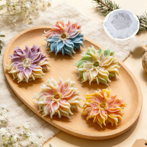 Francois Flower Silicone Candle Molds for Making Candle Soap 1