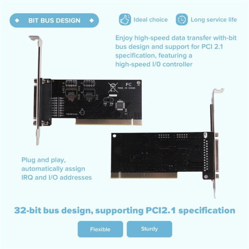 PCI to DB25 Parallel Port Expansion Card PCI Parallel Port Converter Adapter Controller for Desktop PC Printer 2