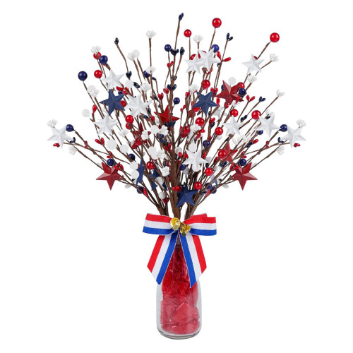 Bright Red White Blue Berries Sprigs-five star cuttings 2