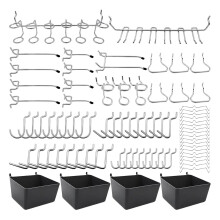 80 Piece Pegboard Hooks Assortment with Pegboard Bins, Peg Locks, for Organizing Various Tools for Kitchen Room