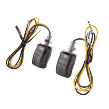 2Pcs Universal LED Black Tiny Small Indicators Turn Signals Motorcycle Motor Bike for