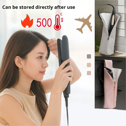 Triangular Hair Styling Tools Holder Pouch For Curling-Black 2