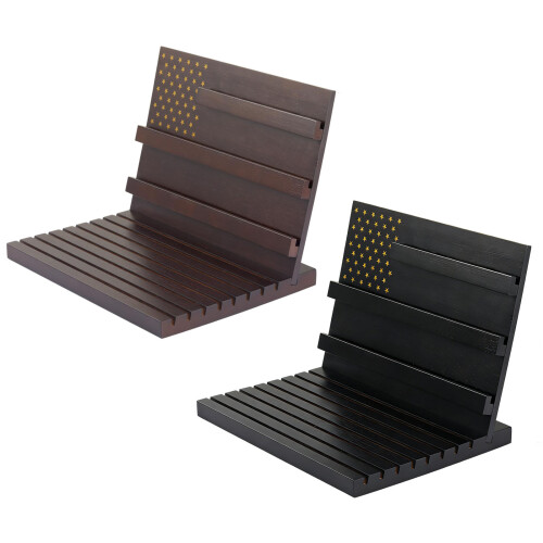 11 Layer Dark Wood Holder For Armed Forces Commemorative-Black 1