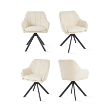 (Cream, Set of 4) GOEURVANT Swivel Dining Chairs