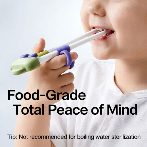 Beginner Friendly Chopsticks Set For Kids With Ergonomic-Green 1