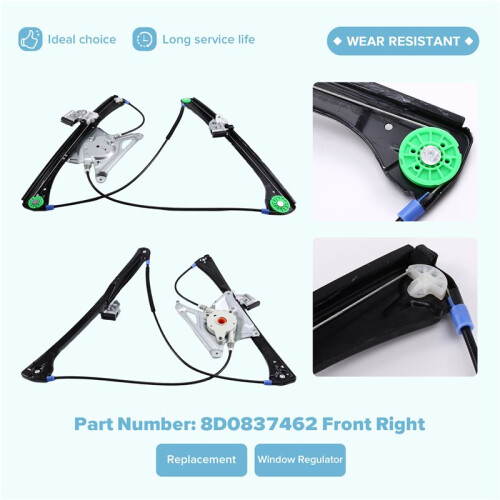 Window Regulator for  A4 B5 8D2 8D5 Front Right 8D0837462 2