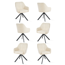 (Cream, Set of 6) GOEURVANT Swivel Dining Chairs