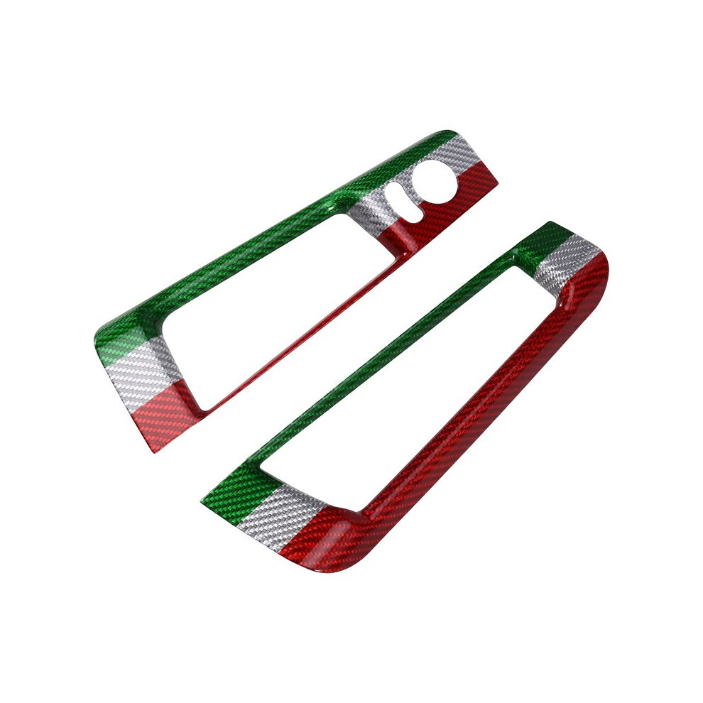 Brecantia Carbon Fiber Sticker Car Rearview Mirror Adjustment Trim For 500 Abarth 595 695 2012-2024 Rhd